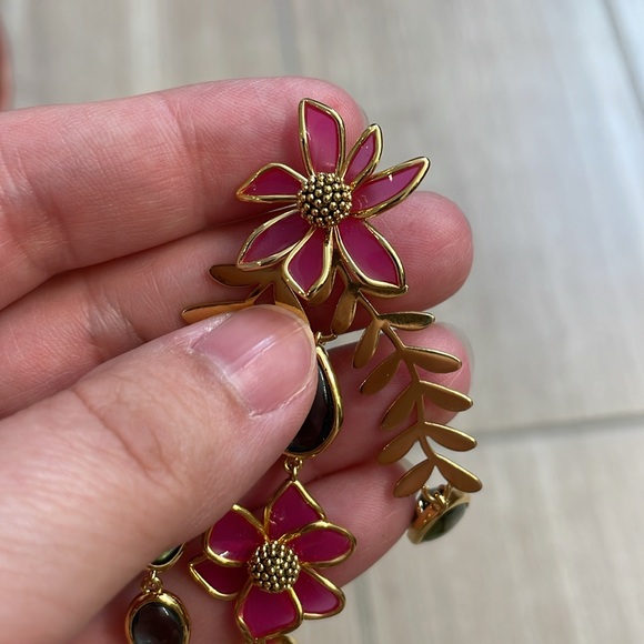 KATE SPADE UEC Pink and Gold Floral Statement Earrings - Picture 3 of 5
